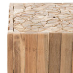 Table d'appoint carrée en chêne de 38 cm | Finition chêne moyen, bois massif, pour salon
