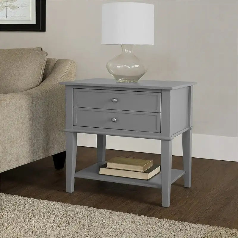 Table de chevet noire à 2 tiroirs | Table de chevet, Rangement de chambre, Style moderne