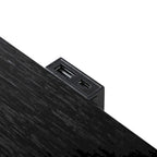 Ensemble de chambre King 6 pièces moderne en bois massif noir | Tiroirs doublés de cèdre, ensemble complet