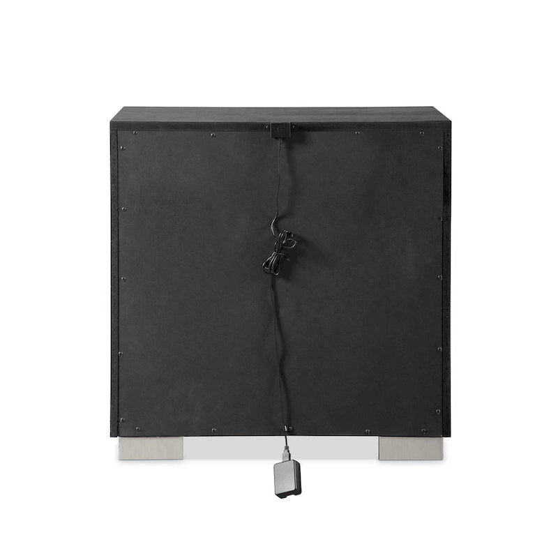 Ensemble de chambre King 6 pièces moderne en bois massif noir | Tiroirs doublés de cèdre, ensemble complet