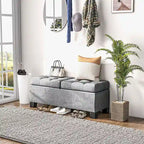 Banc de rangement capitonné avec charnières de sécurité