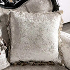 Causeuse 2 places capitonnée traditionnelle | Dossier à oreilles, accoudoirs roulés, tissu fleuri, 71 po l.