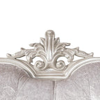 Causeuse 2 places capitonnée traditionnelle | Dossier à oreilles, accoudoirs roulés, tissu fleuri, 71 po l.