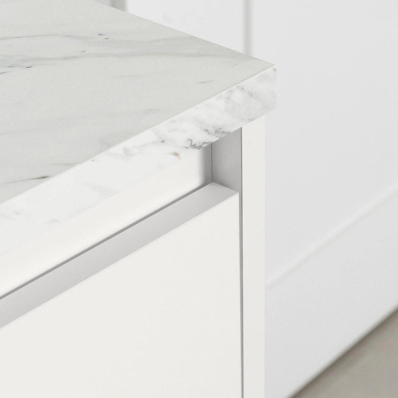 Meuble de rangement autoportant | Armoire de cuisine haute, étagères réglables, blanc