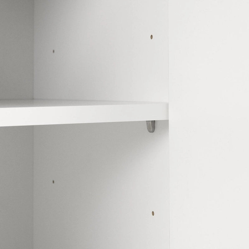 Meuble de rangement autoportant | Armoire de cuisine haute, étagères réglables, blanc
