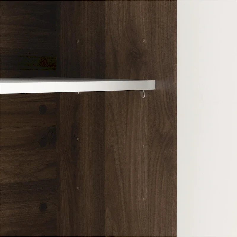 Meuble de rangement autoportant | Armoire de cuisine haute, étagères réglables, blanc