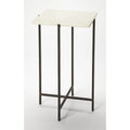 Table d'appoint carrée en marbre et métal | Base dorée élégante, Table d'appoint de salon