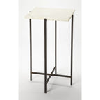 Table d'appoint carrée en marbre et métal | Base dorée élégante, Table d'appoint de salon