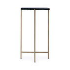 Table d'appoint carrée en marbre et métal | Base dorée élégante, Table d'appoint de salon