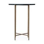 Table d'appoint carrée en marbre et métal | Base dorée élégante, Table d'appoint de salon
