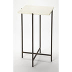 Table d'appoint carrée en marbre et métal | Base dorée élégante, Table d'appoint de salon