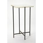 Table d'appoint carrée en marbre et métal | Base dorée élégante, Table d'appoint de salon
