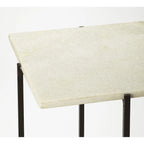 Table d'appoint carrée en marbre et métal | Base dorée élégante, Table d'appoint de salon
