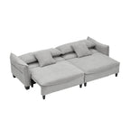 Canapé en velours côtelé avec 2 coussins de décoration | Canapé de salon moderne