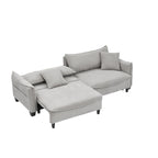 Canapé en velours côtelé avec 2 coussins de décoration | Canapé de salon moderne