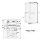 Meuble de rangement de cuisine autoportant de 180 cm | 2 tiroirs, étagères réglables, 8 étagères de porte