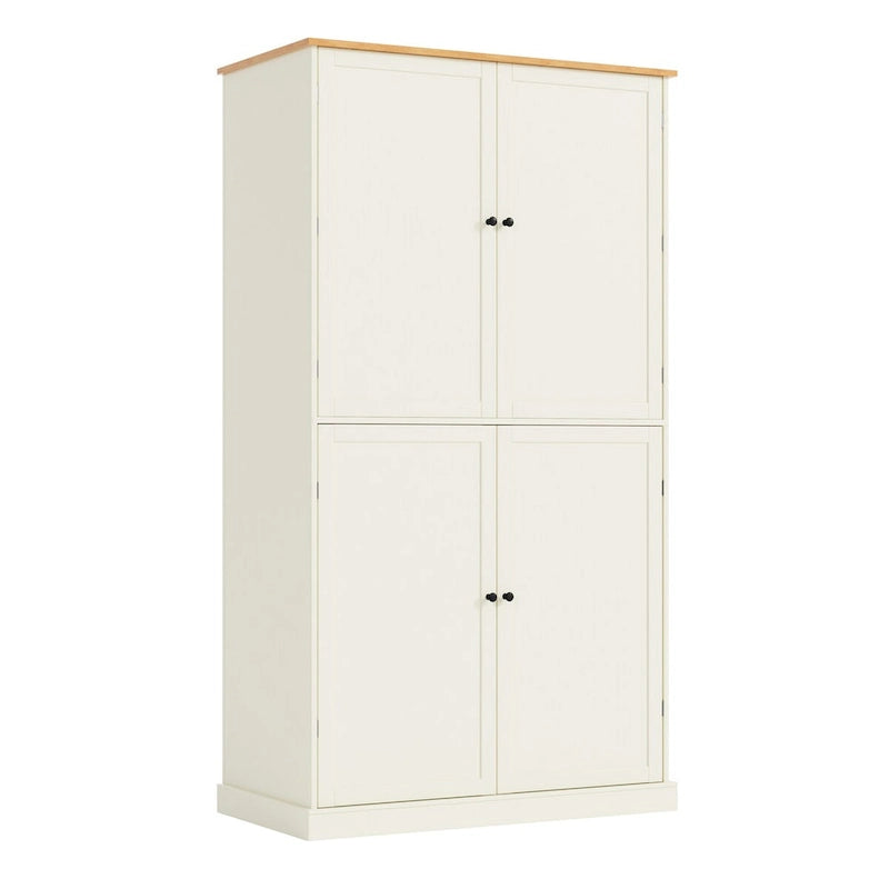 Meuble de rangement de cuisine autoportant de 180 cm | 2 tiroirs, étagères réglables, 8 étagères de porte