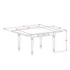 Ensemble table de salle à manger rectangulaire en bois avec chaises | Bois massif, style classique, pour 4-6 personnes