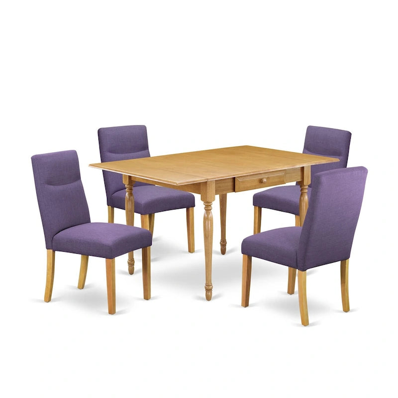 Ensemble table de salle à manger rectangulaire en bois avec chaises | Bois massif, style classique, pour 4-6 personnes