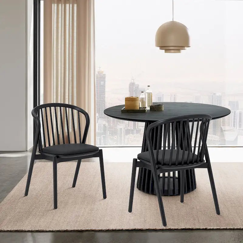 Ensemble de salle à manger ovale 5 pièces | Table ronde et 4 chaises rembourrées, salle à manger moderne