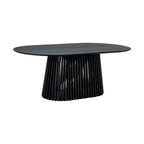 Ensemble de salle à manger ovale 5 pièces | Table ronde et 4 chaises rembourrées, salle à manger moderne