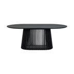 Ensemble de salle à manger ovale 5 pièces | Table ronde et 4 chaises rembourrées, salle à manger moderne