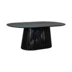 Ensemble de salle à manger ovale 5 pièces | Table ronde et 4 chaises rembourrées, salle à manger moderne