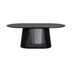 Ensemble de salle à manger ovale 5 pièces | Table ronde et 4 chaises rembourrées, salle à manger moderne