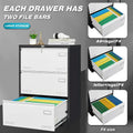 Classeur latéral métallique à 3 tiroirs verrouillables | Rangement pour bureau à domicile, assemblage requis