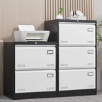 Classeur latéral métallique à 3 tiroirs verrouillables | Rangement pour bureau à domicile, assemblage requis