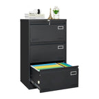 Classeur latéral métallique à 3 tiroirs verrouillables | Rangement pour bureau à domicile, assemblage requis