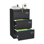 Classeur latéral métallique à 3 tiroirs verrouillables | Rangement pour bureau à domicile, assemblage requis