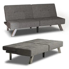 Canapé-lit futon convertible moderne rembourré en lin pour petit espace de vie