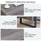 Table basse en MDF aspect bois gris rustique | Pieds en métal noir, salon