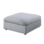 Canapé d'angle modulaire en velours côtelé 6 pièces avec ottoman