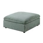 Canapé d'angle modulaire en velours côtelé 6 pièces avec ottoman