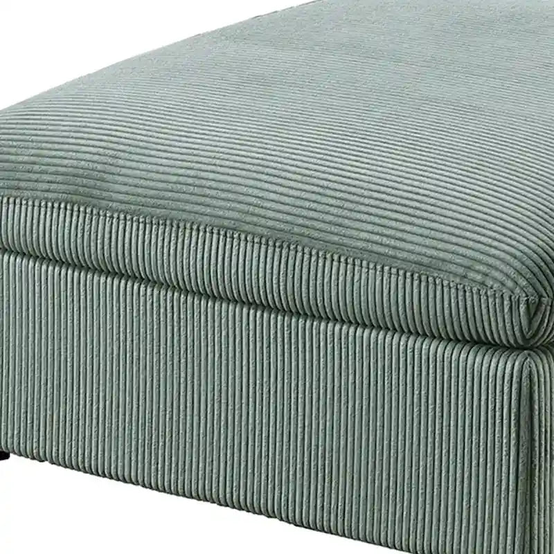 Canapé d'angle modulaire en velours côtelé 6 pièces avec ottoman