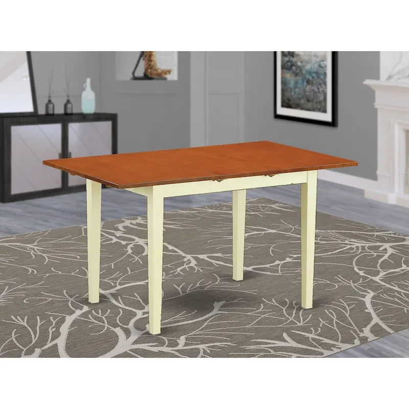 Table à manger rectangulaire extensible en bois avec rallonge papillon | Plusieurs finitions