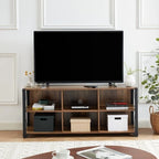 Meuble TV console en bois massif | Rangement ouvert, meuble de salon, pour le salon