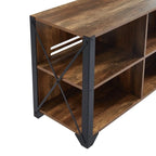 Meuble TV console en bois massif | Rangement ouvert, meuble de salon, pour le salon