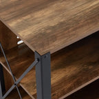 Meuble TV console en bois massif | Rangement ouvert, meuble de salon, pour le salon