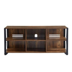 Meuble TV console en bois massif | Rangement ouvert, meuble de salon, pour le salon