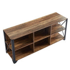Meuble TV console en bois massif | Rangement ouvert, meuble de salon, pour le salon