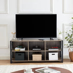 Meuble TV console en bois massif | Rangement ouvert, meuble de salon, pour le salon