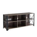 Meuble TV console en bois massif | Rangement ouvert, meuble de salon, pour le salon