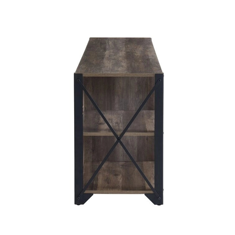 Meuble TV console en bois massif | Rangement ouvert, meuble de salon, pour le salon