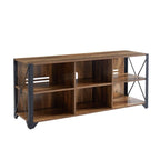Meuble TV console en bois massif | Rangement ouvert, meuble de salon, pour le salon