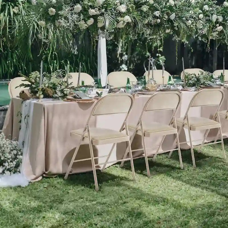 Lot de 2 chaises pliantes rembourrées en cuir | Cadre métallique robuste, pour la maison, le bureau et les fêtes