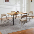 Lot de 2 chaises pliantes rembourrées en cuir | Cadre métallique robuste, pour la maison, le bureau et les fêtes